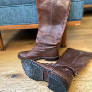 Brown Leather Knee-High Boots